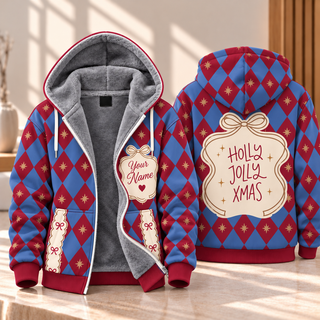 Holly Jolly Xmas Personalized Fleece Jacket