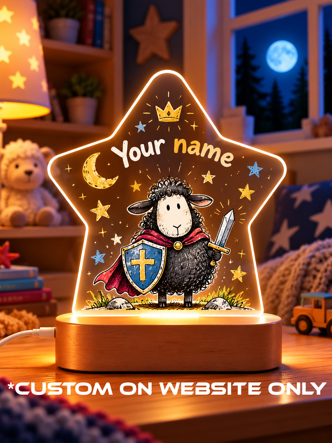Knight Black Sheep Personalize LED Night Light