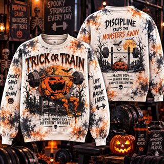 Trick or Train Pumpkin Gym Sweatshirt