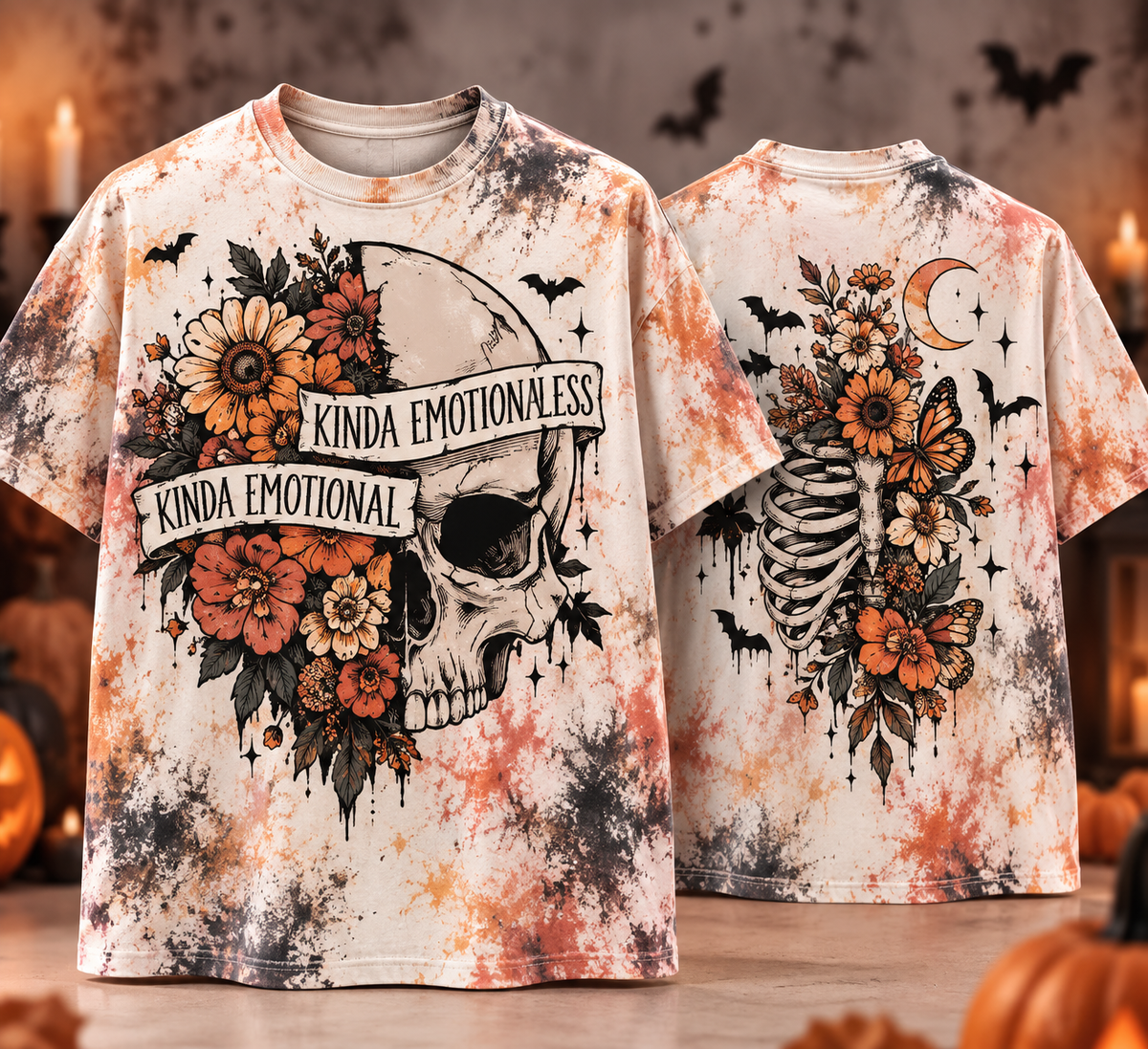 Kinda Emotional Kinda Emotionless Skull T-Shirt
