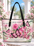 My Way His Way Pink Butterfly Cross Saddle Bag