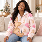Personalized Pink Gingerbread Zip Hoodie
