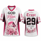 God Has A Plan Hand Cross Butterfly Cherry Blossom T-Shirt Jersey