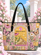 Grow In Grace Pink Coneflower Butterfly Saddle Bag