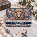 Floral Lion Affirmations Personalized PU Leather Pouch