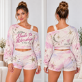 Made To Worship One-Shoulder Top And Shorts Set