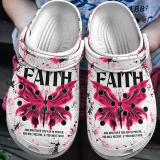 Faith Fire Butterfly Prayer Clogs Shoes