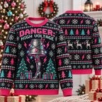 Danger High Voltage Robot Leg Lamp Ugly Sweater