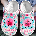 Isaiah 40:8 Hibiscus Clogs Shoes