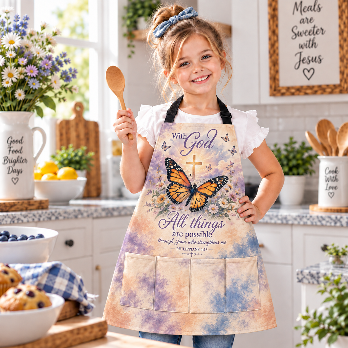 With God All Things Are Possible Kids Apron