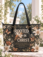 Rooted In Christ Black Lily Butterfly Saddle Bag