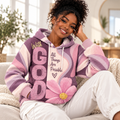 Mauve Pink Floral Waffle Hoodie