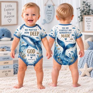 No Matter How Deep God Is There Whale Baby Bodysuit
