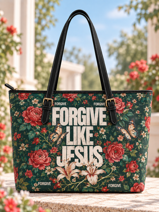 Forgive Like Jesus Red Rose Butterfly Saddle Bag