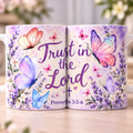 Trust In The Lord Butterfly Lavender Coffee Mug