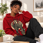 Red Zebra Tree Waffle Hoodie