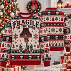 Fragile To The Bone Leg Lamp Ugly Sweater