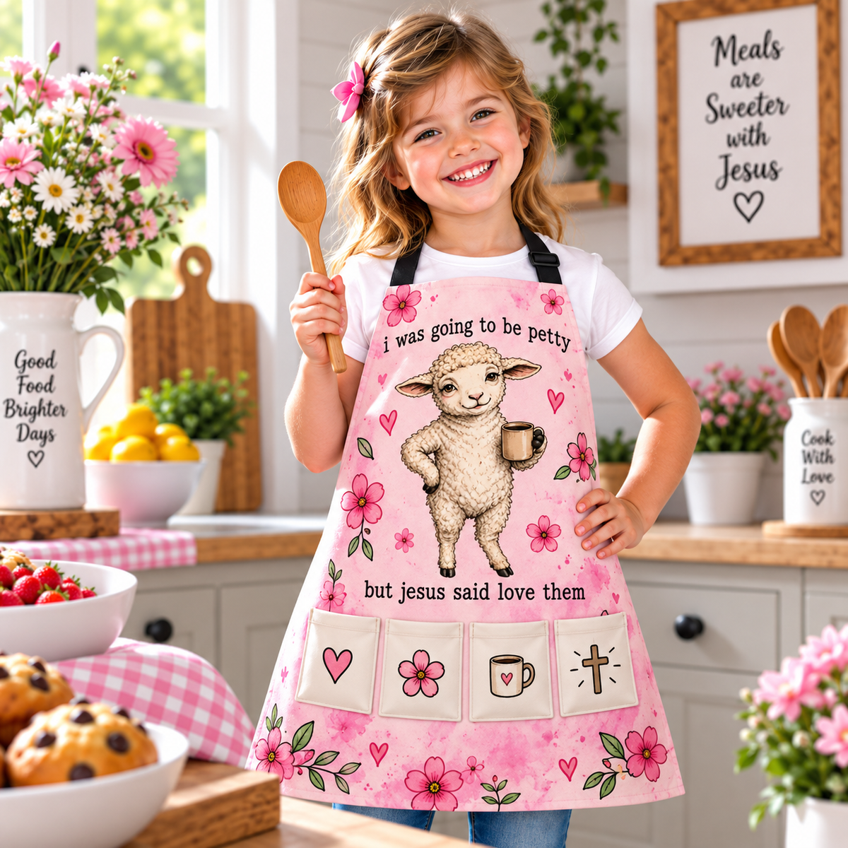 Jesus Said Love Them Kids Apron