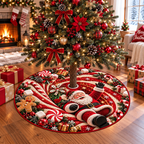 Santa Candy Swirl Christmas Tree Skirt