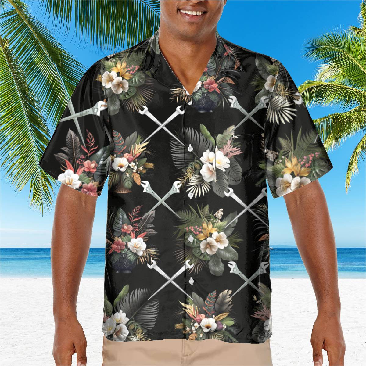 Awesome Ironworker - AOP Pocket Hawaiian Shirt - grunx260804-0283
