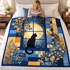 Moonlit Window Black Cat Quilt