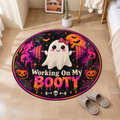 Working On My Booty Ghost Halloween Round Rug