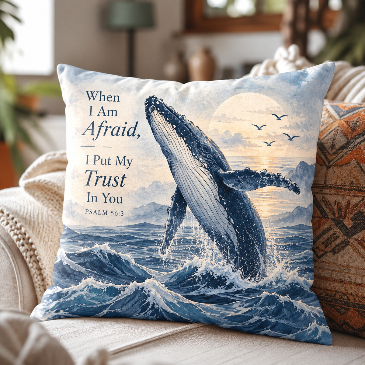 When I Am Afraid I Put My Trust In You Pillow