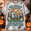 Don't Forget to Hydrate Skeleton Ghosts T-Shirt