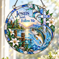 Jesus Said Follow Me Acrylic Suncatcher