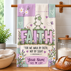 Personalized Walk By Faith Sheep Kitchen Towel