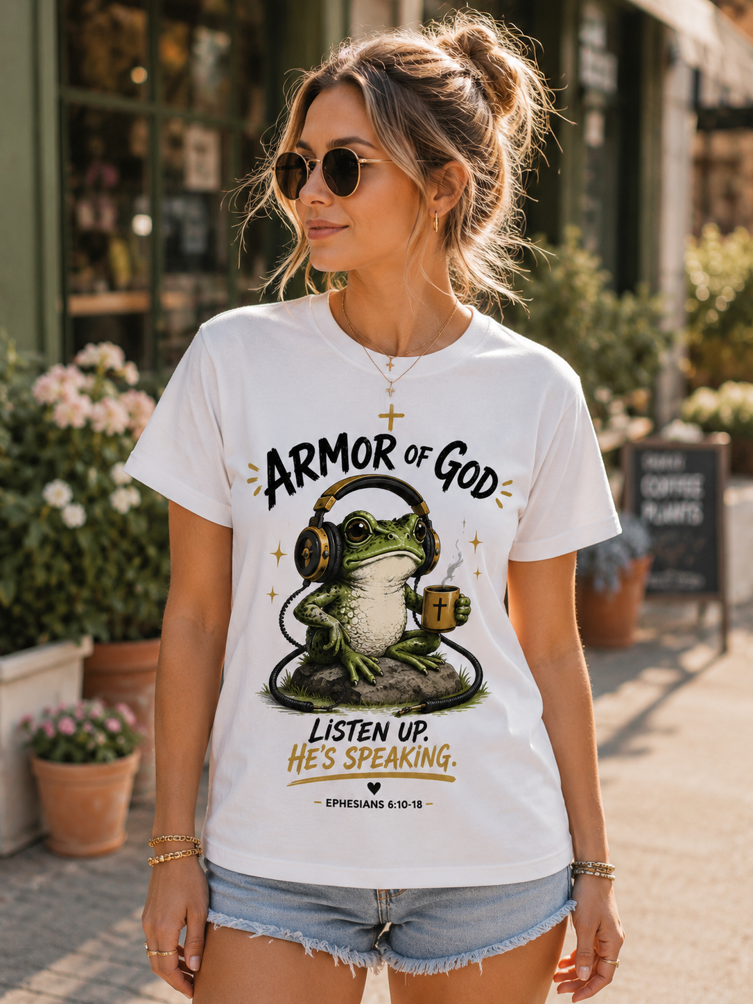 Listen Up He's Speaking Ephesians 6:11 T-Shirt