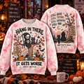Hang in There Cat Skeleton Sweatshirt