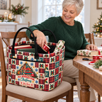 Personalized Festive Book Tree Quilted Storage Basket