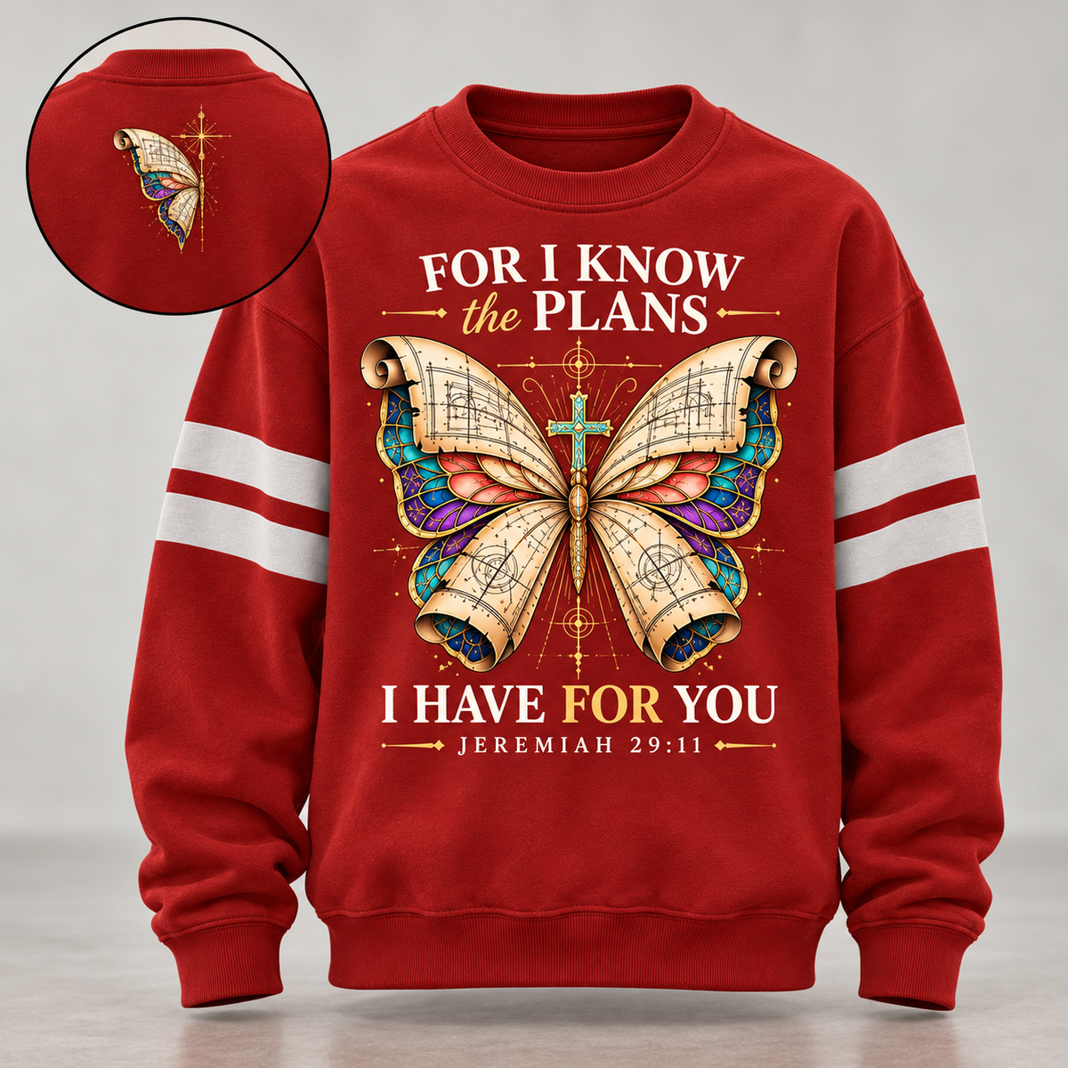 Jeremiah 29:11 Scroll Butterfly Sweatshirt