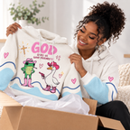 Cowgirl Frog and Goose Waffle Hoodie