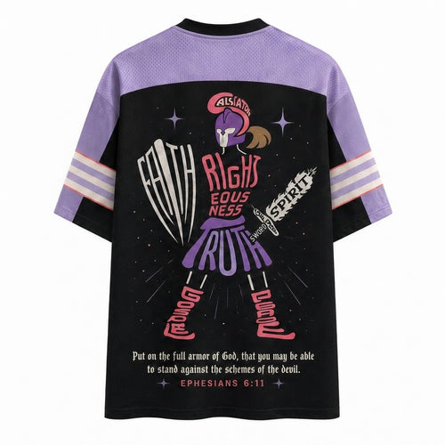 Armor of God Butterfly Warrior Purple Y2K T-Shirt Jersey