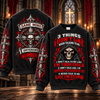 3 Things I Don't Like – Red Hooded Skull Sweatshirt