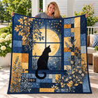 Moonlit Window Black Cat Quilt