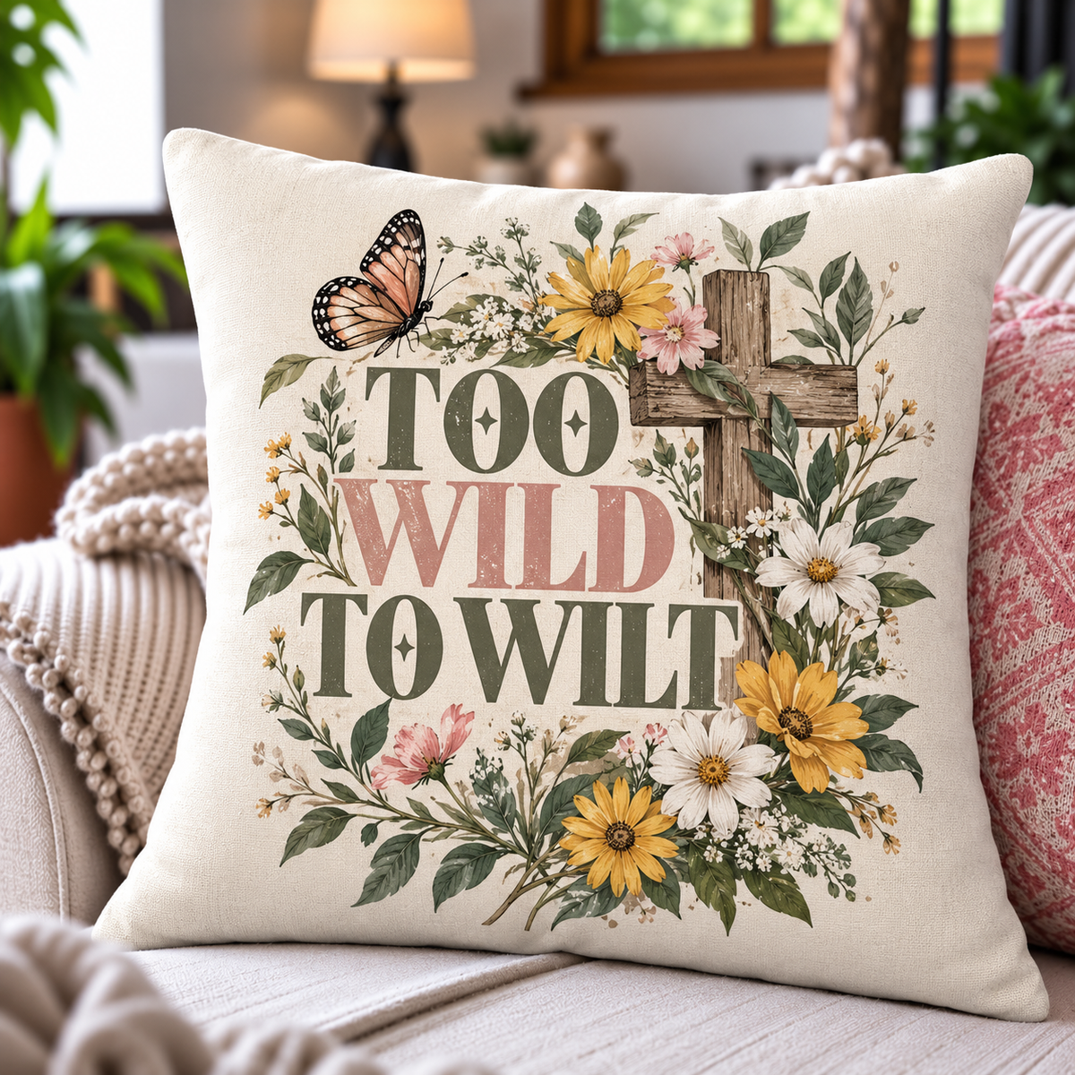 Too Wild To Wilt Pillow