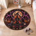 Meditating Witch Moon Halloween Round Rug