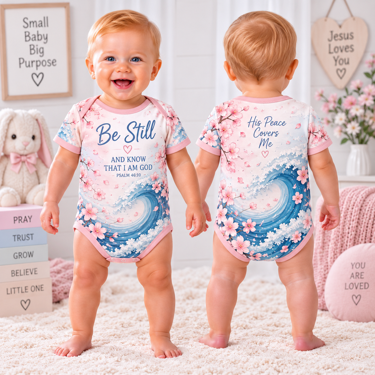 Be Still Ocean Waves Baby Bodysuit