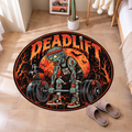 Deadlift Zombie Gym Halloween Round Rug
