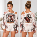 Jesus Christ Demon Crusher One-Shoulder Top And Shorts Set