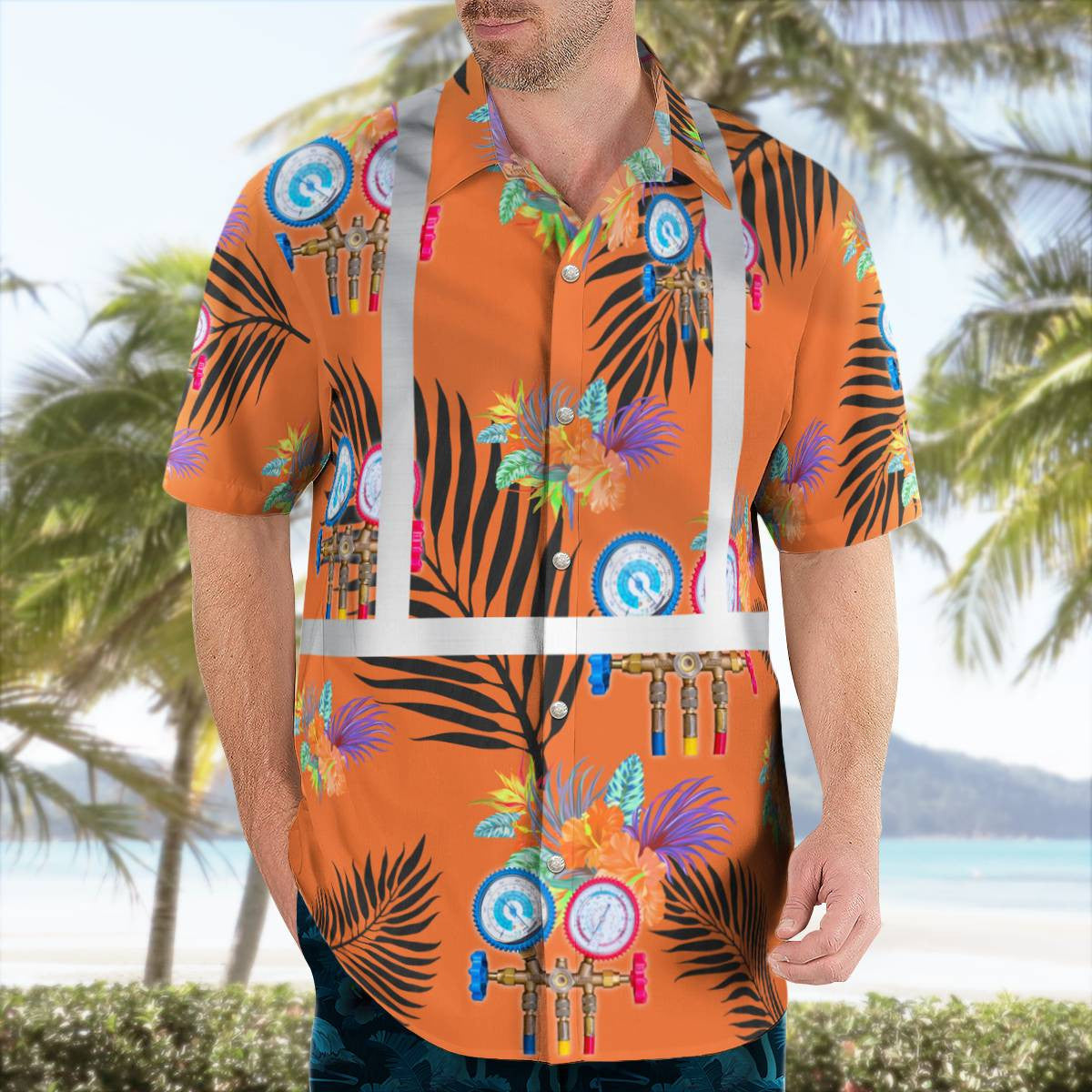 Awesome HVAC TECH-AOP Hawaii Shirt - grunx260804-0198
