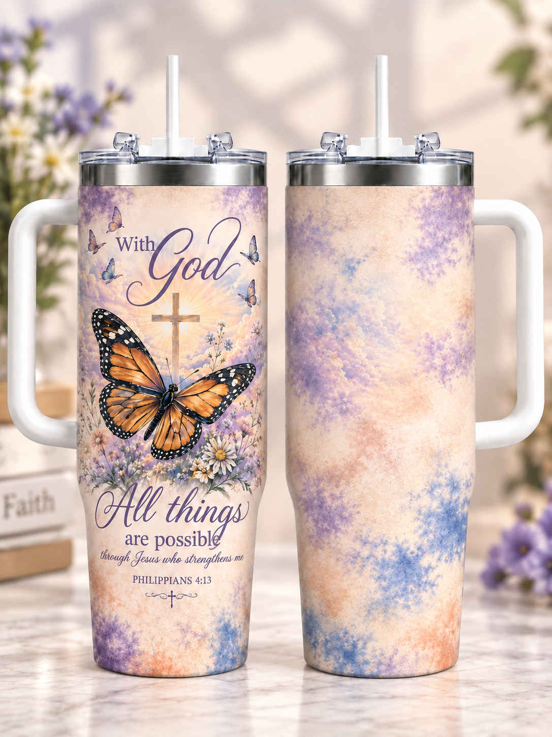 With God All Things Are Possible 40oz Top Tumbler