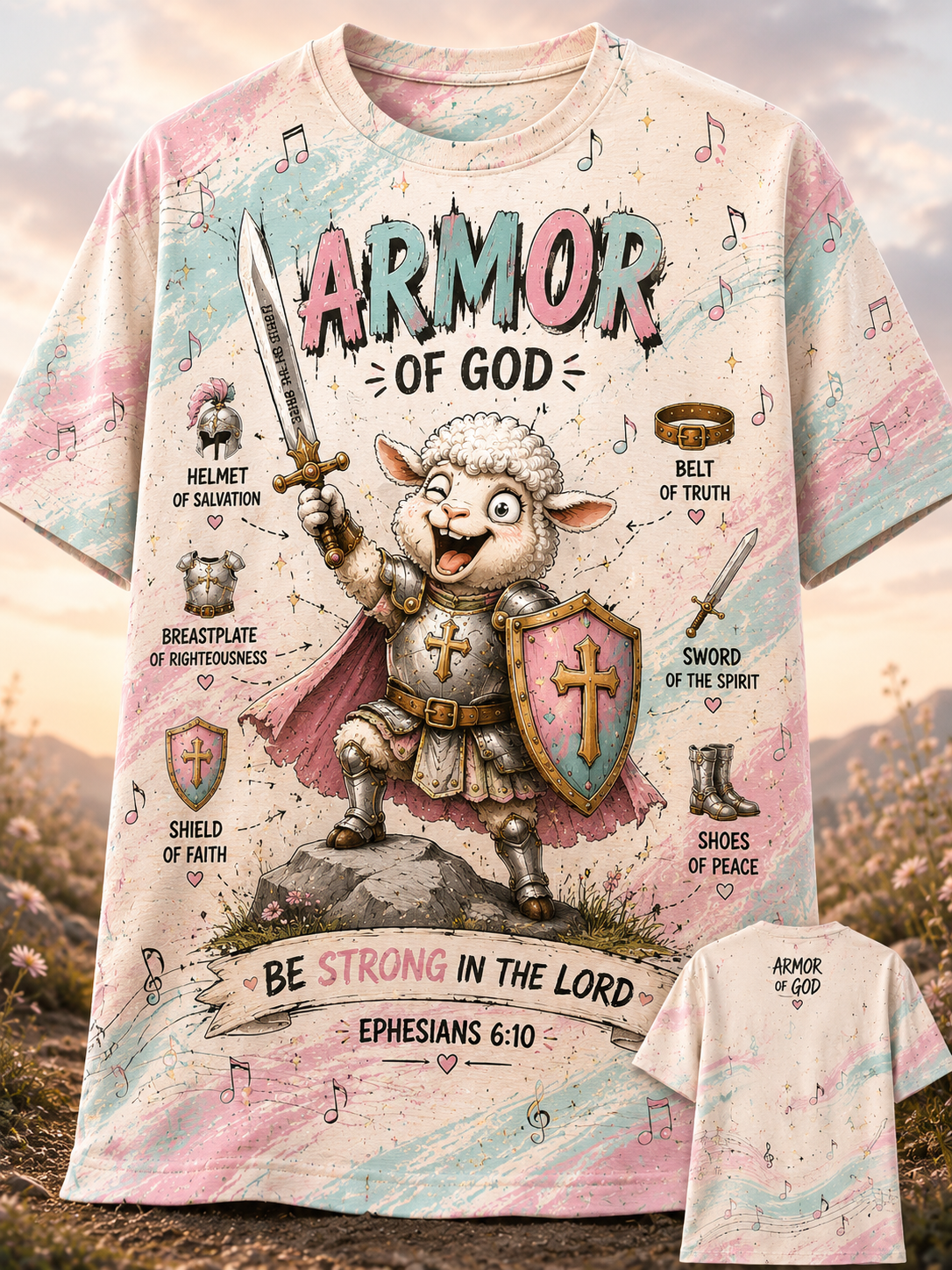 Armor of God Joyful Lamb Warrior T-Shirt