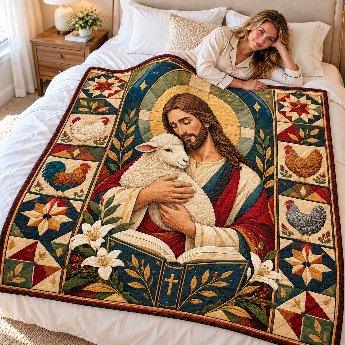Shepherd and Lamb Farmhouse Quilt