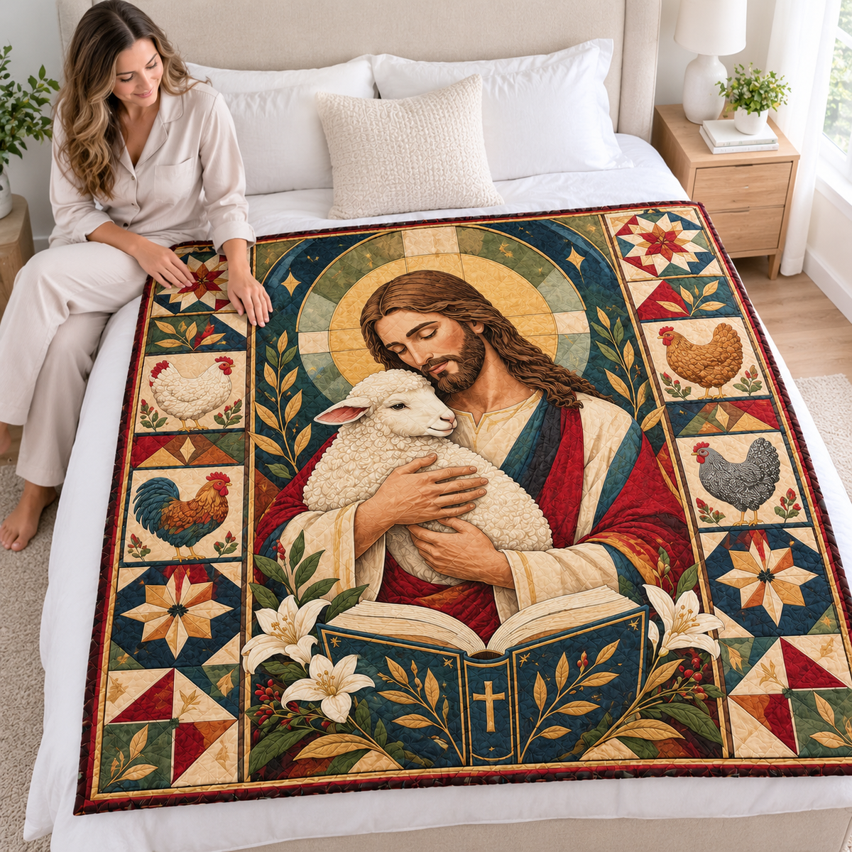 Shepherd and Lamb Farmhouse Quilt