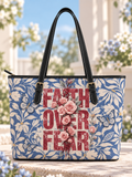 Faith Over Fear Pink Rose Butterfly Saddle Bag