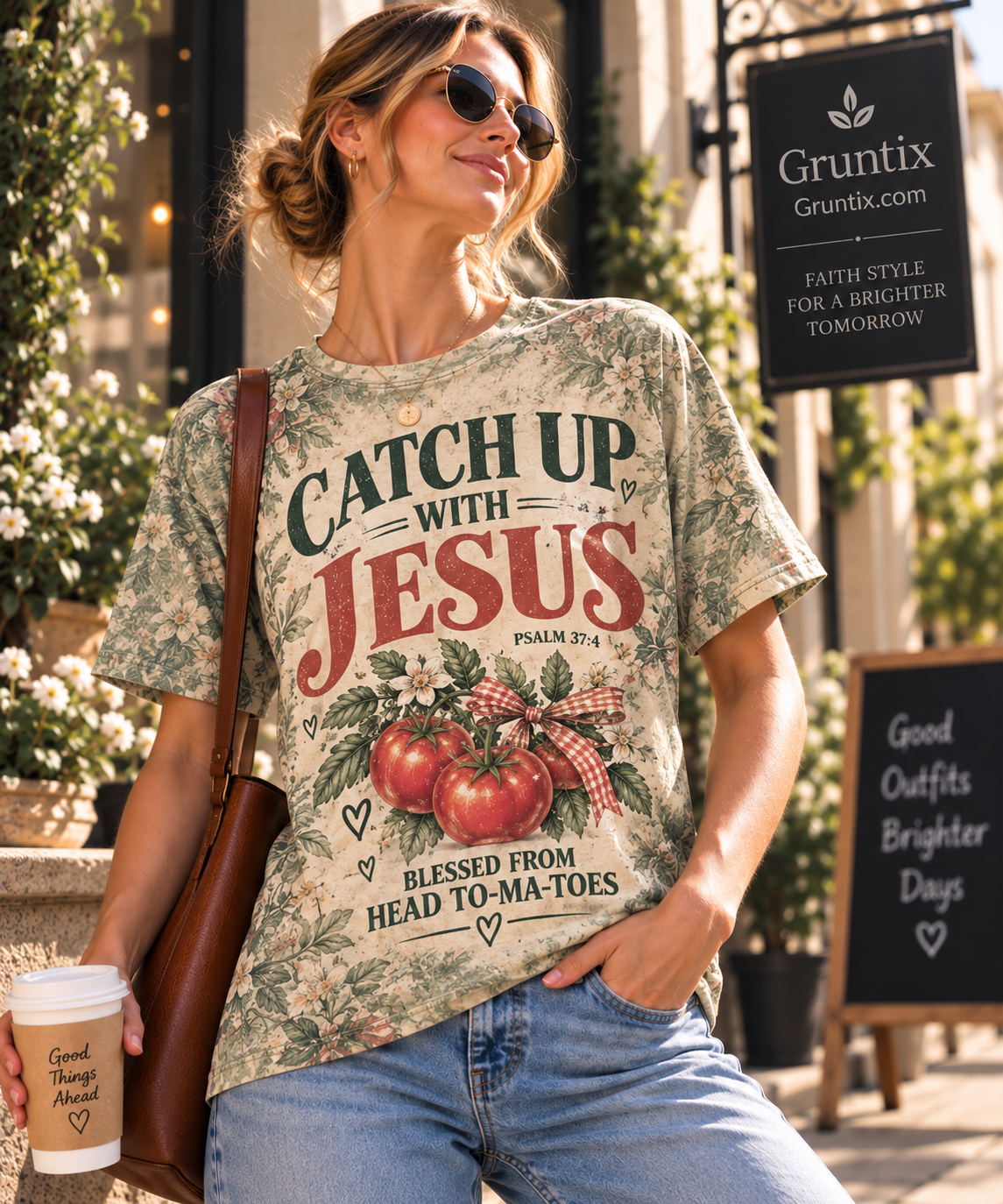 Catch Up with Jesus Funny Christian T-Shirt | Psalm 37:4